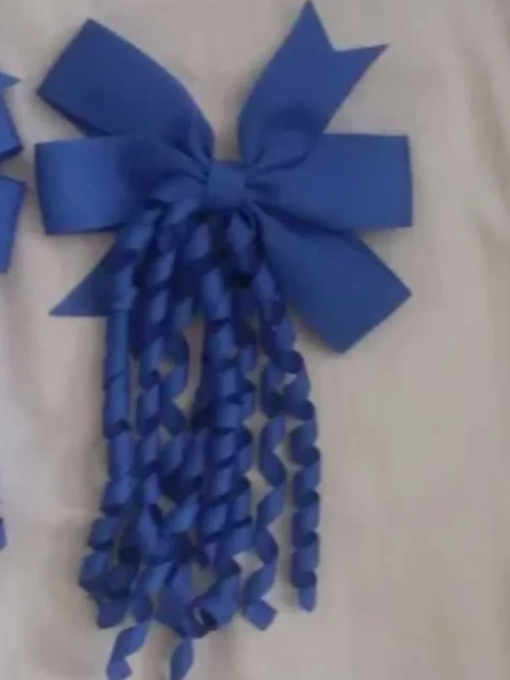 Set of 2 Royal Blue Corker Streamer Hair Bows-Curly Ribbon Boutique Style
